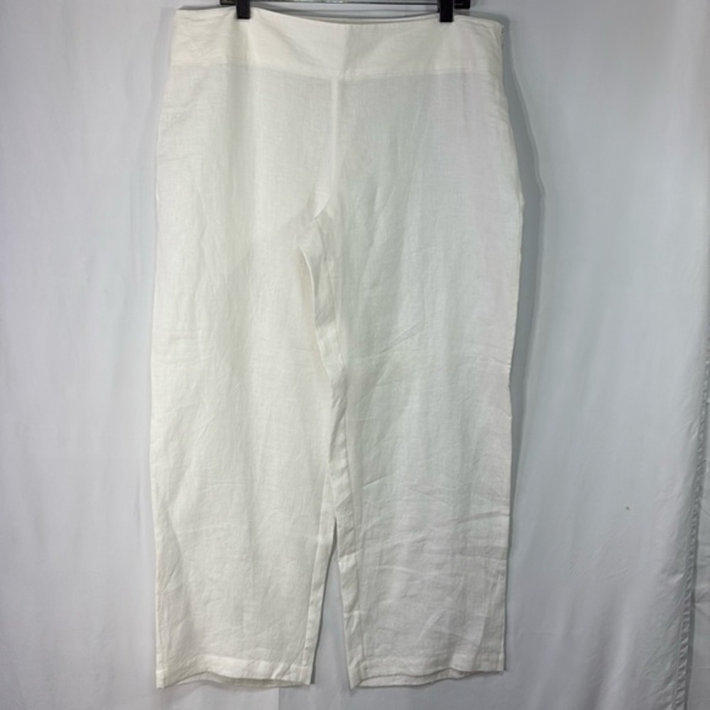 🐝 Wrap white side zip linen pants.